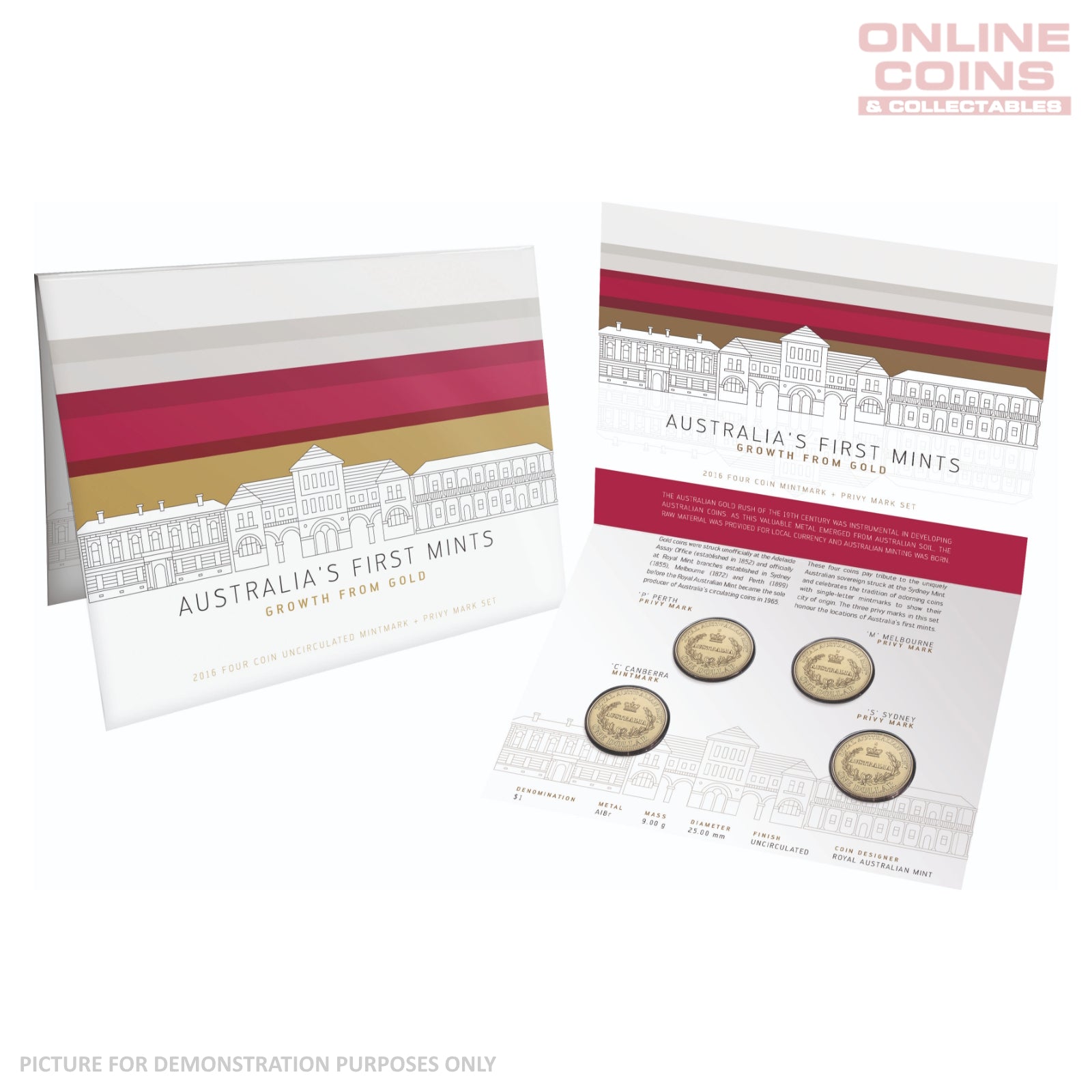 2016 $1 Privy Mark and Mintmark Four Coin Set - Australia's First Mint's